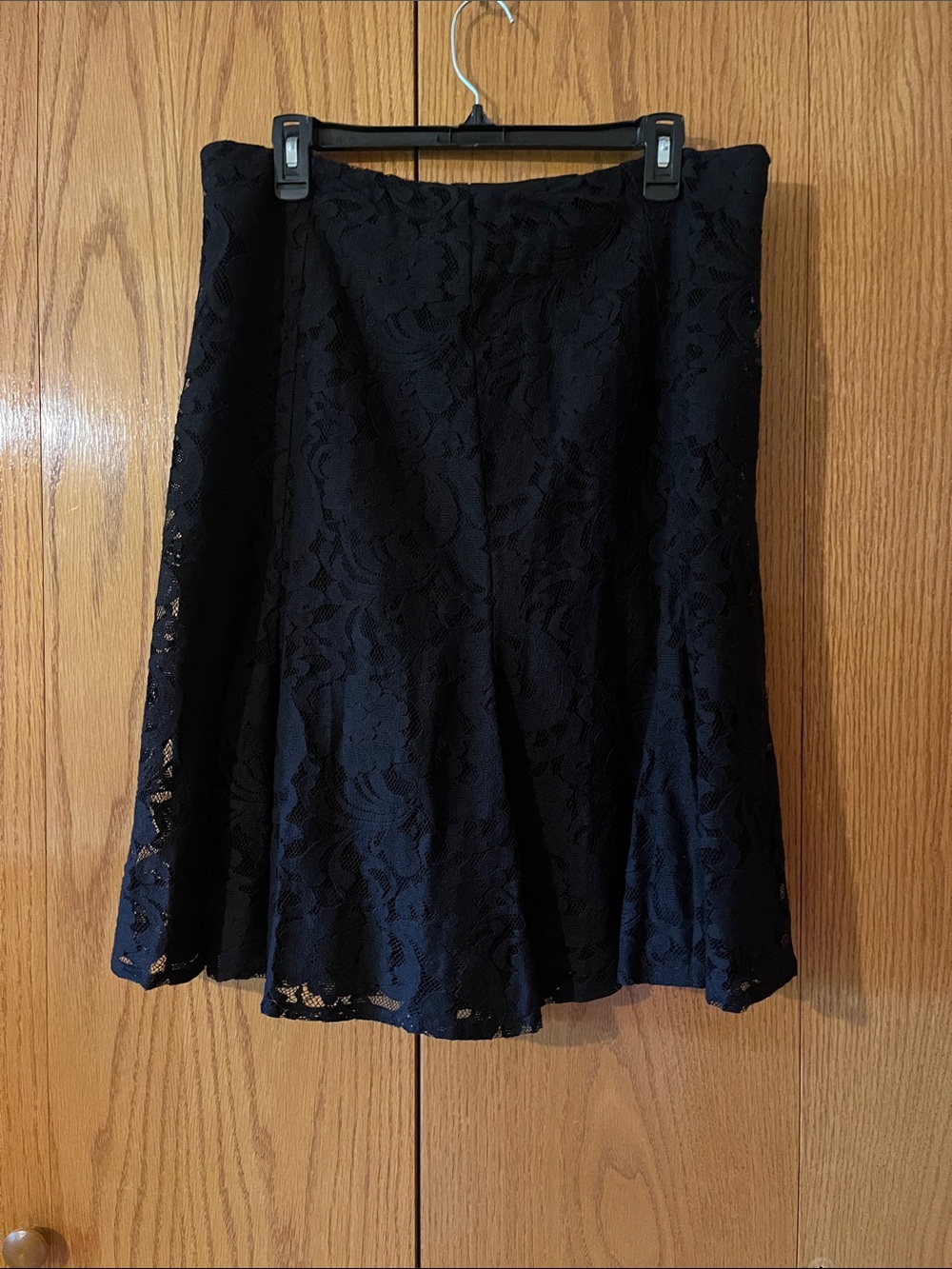 Black lace knee length skirt